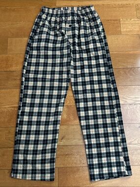 Follow Me mens black/red plaid fleece pajama pants size L.